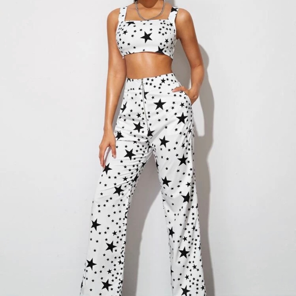 Star print pants set